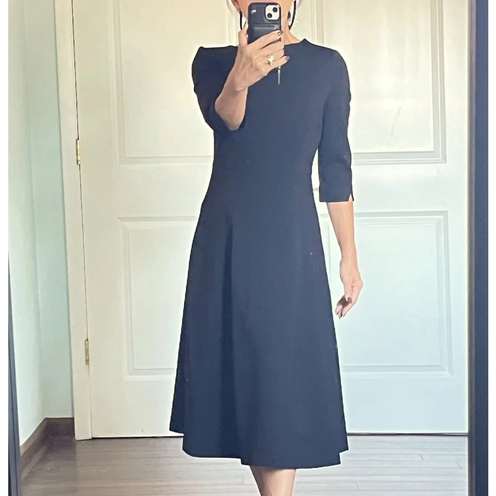 Metisu black 60s fit and flare dress size S